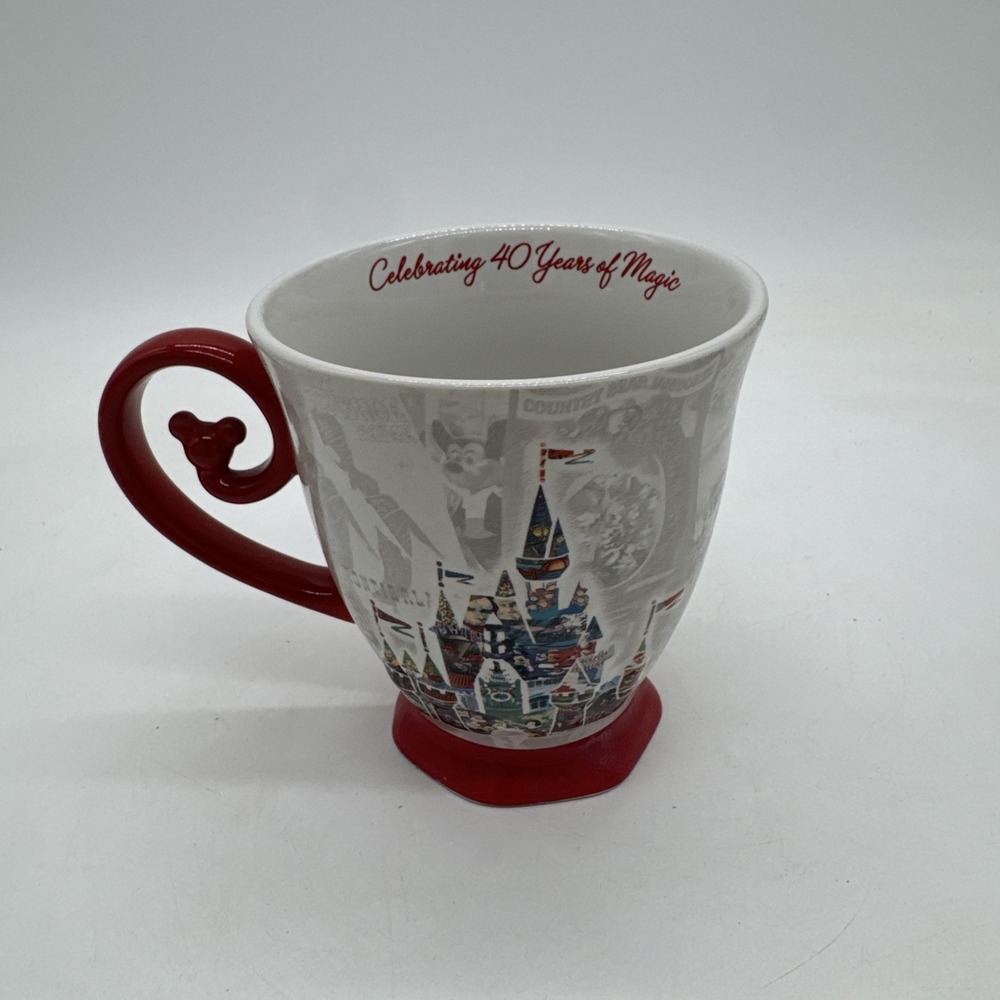 Walt Disney Workd Disney Parks 40th Anniversary Footed Mug Mickey Handle